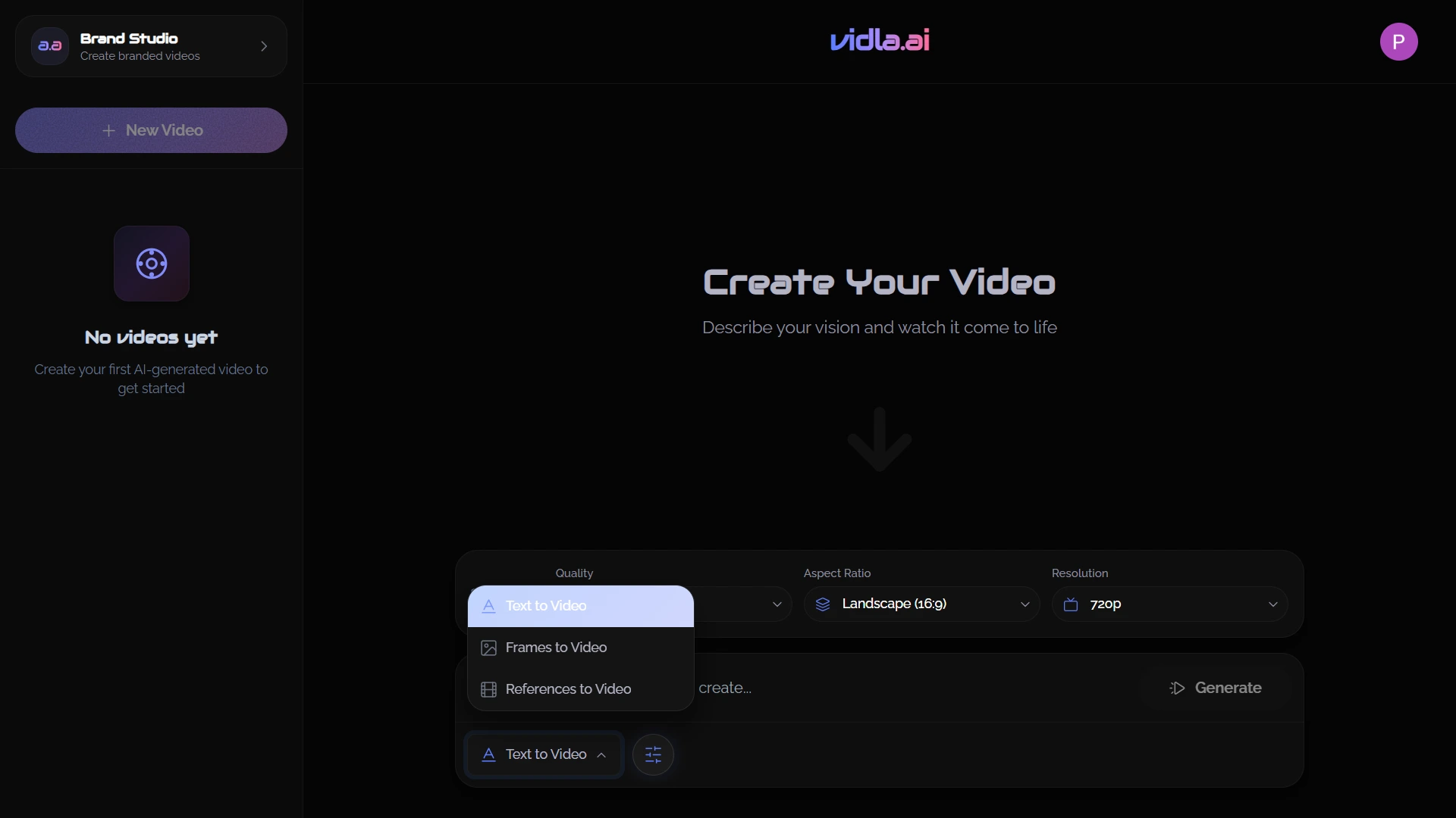 Demo of prompt input interface showing text description field
